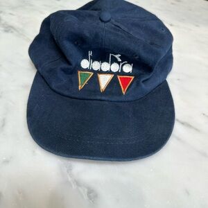 Vintage 1990s Diadora Navy Blue Cap